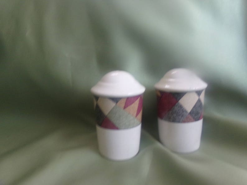 Mikasa Studio Nova Palm Desert Pattern Salt /& Pepper Shakers Discontinued 1995