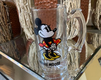 Minnie Mouse Glass Mug Disney 1970s  Collectible