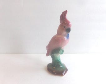 Vintage Handmade Ceramic Cockatoo Figurine  Collectible