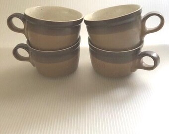 Mikasa Potter's Art "Buckskin"   Ben Seibel Design "Set of Four"  Coffee Cups  Highly Collectible   1980s