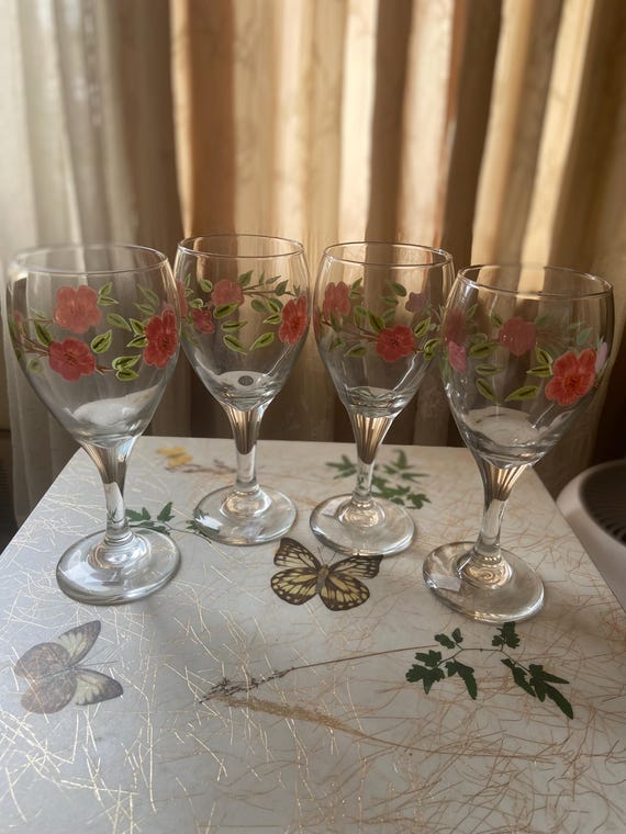 Franciscan Desert Rose Set of Wine Goblets Discontinued Collectible