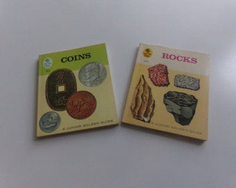 Vintage   Set of 2   Quiz Me Books   "Coins and Rocks"  1966   Collectible