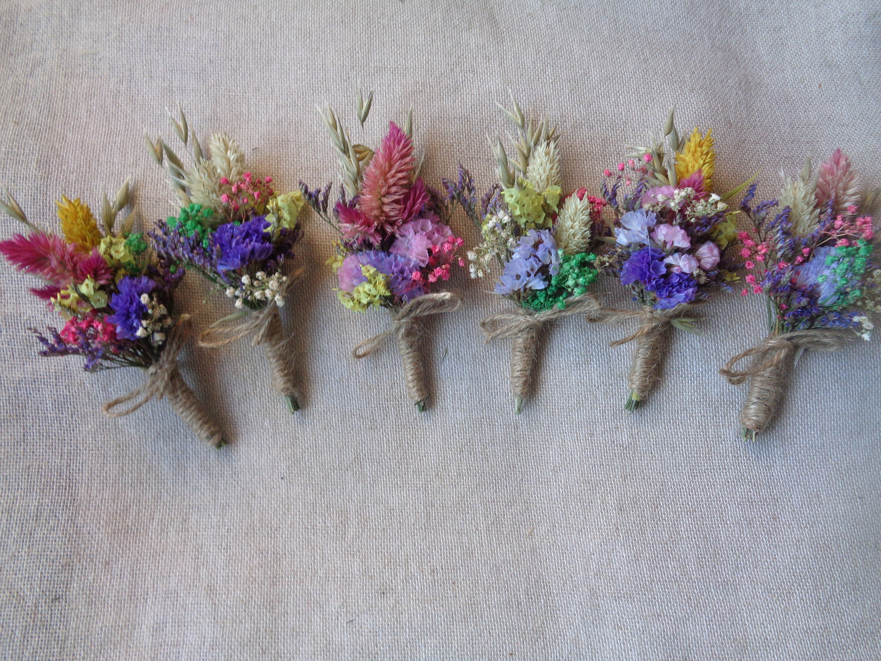 Spring Summer Nature Color Wedding Boutonniere Rustic Wedding Etsy