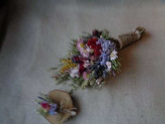 Printempseté Jardin Bouquet De Mariée Fleur Séchée Avec Correspondance Bouquet De Mariage En Style Rustique Boutonnière