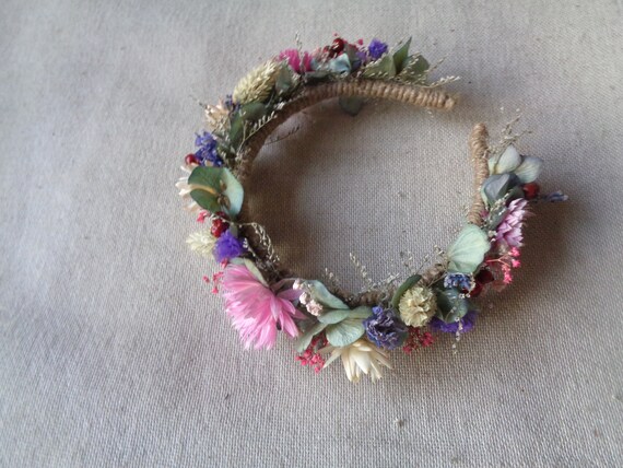 dried flower headband