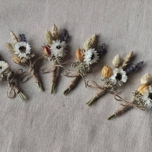 Special offer - summer boutonnieres with dried lavender set - 6  wedding pins , wedding/party decor groom men  buttonholes