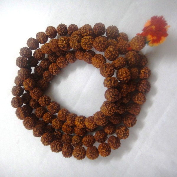 8 mm Rudraksha  Seeds  Mala Necklace/ Prayer Beads