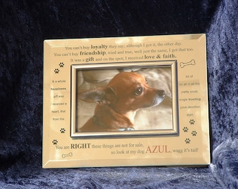 Dog Custom Laser Engraved Silver Frame