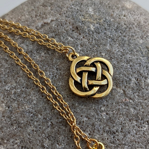 Small Gold Celtic Knot Necklace