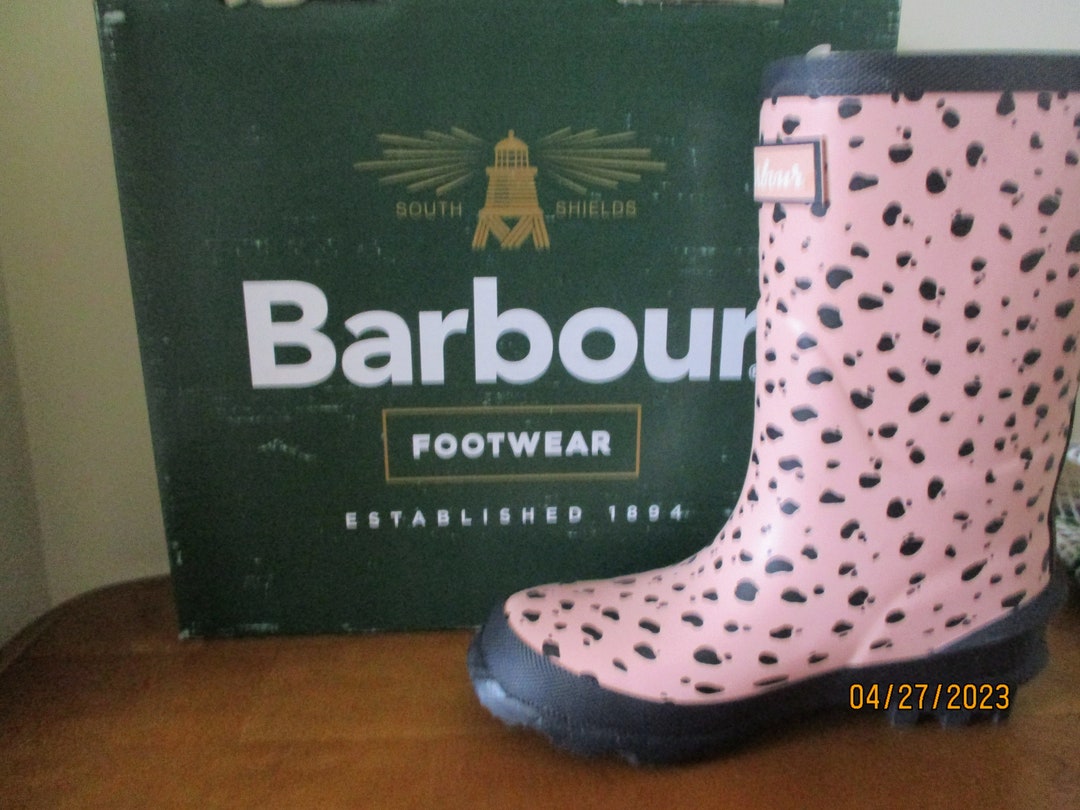 Barbour Children's Wellington Boots Pink Spot Size UK10 - Etsy