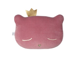 Peluche chat couronné, La reine - Collection Les Iconiques - Coussin/ Doudou pour enfant Caro & Zolie