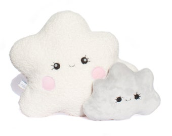 Peluche nuages magiques, Lovely Cloudies - Collection Rêveries Poétiques - Coussin/ Doudou pour enfant Caro & Zolie