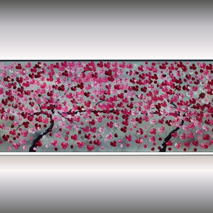 Abstract Acrylic Painting,  Cherry Blossoms, Large Painting