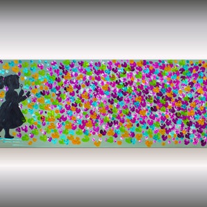 pintura acrílica sobre lienzo estirado, arte caprichoso