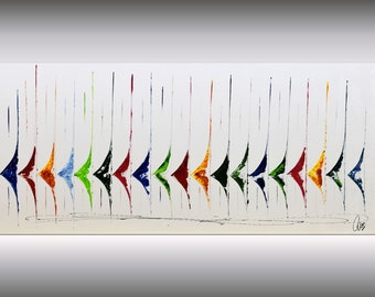Acrylic painting, abstract art, original sailboat painting