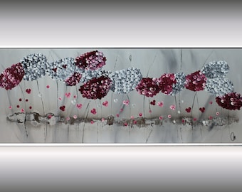 Acrylic Painting, Framed Flower painting, abstract art