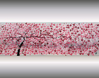 Abstract Acrylic Painting,  Cherry Blossoms, Large Painting