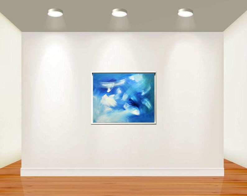 Small Abstract Acrylic Painting Framed Art