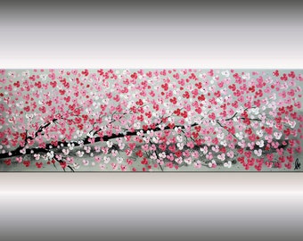 Acrylic painting, Cherry Blossoms, Gift for her
