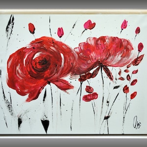 acrylic painting, abstract art, framed artwork on canvas image 1