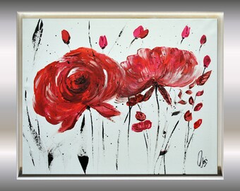 acrylic painting, abstract art, framed artwork on canvas