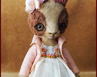 By Alla Bears Bears Bunny Rabbit Hare original artist doll Vintage Antique baby handmade home office kitchen decor gift
