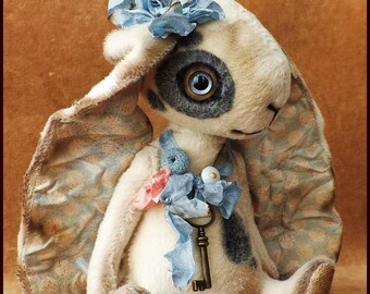 Alla Bears original artist Bunny Rabbit Vintage baby handmade home office kitchen boy girl nursery home decor Sweet Birthday shower gift