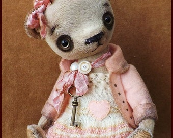 Alla Bears original artist My Heart bear art doll toy Vintage Antique baby stuffed home decor Sweet Mothers Day Birthday girl gift