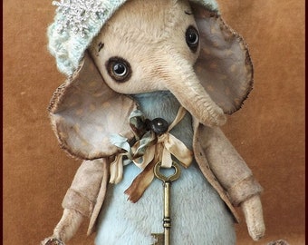 Alla Bears original artist Elephant art toy pet doll Vintage Sweet Antique baby handmade stuffed home decor office baby