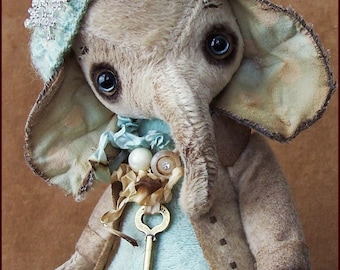 Alla Bears original artist  Elephant art toy doll Vintage Sweet key stuffed home decor flower baby girl Confirmation Birthday present cute