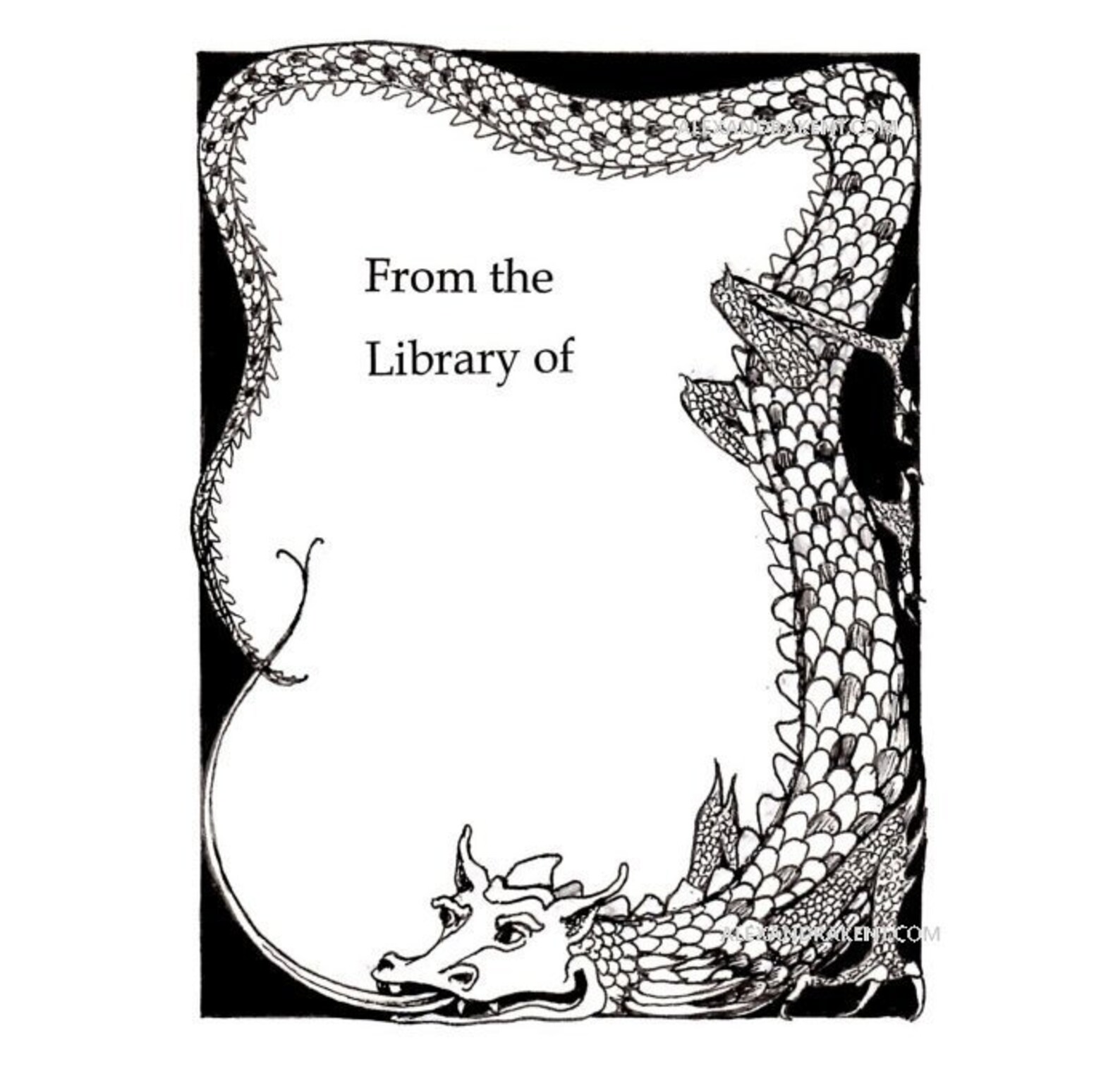 Dragon Bookplate, Original Art by Alexandra Kent, New England - Etsy