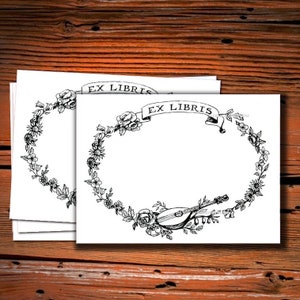 Ex Libris Bookplate, Original Art by Alexandra Kent, New England