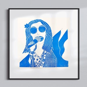 Rockstar linocut print