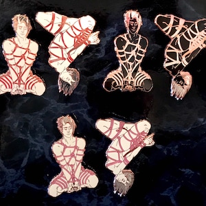 Shibari Oni (sold individual) - 2.5 inch large hard enamel pins