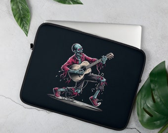 Zombie Playing a Guitar Laptop Sleeve