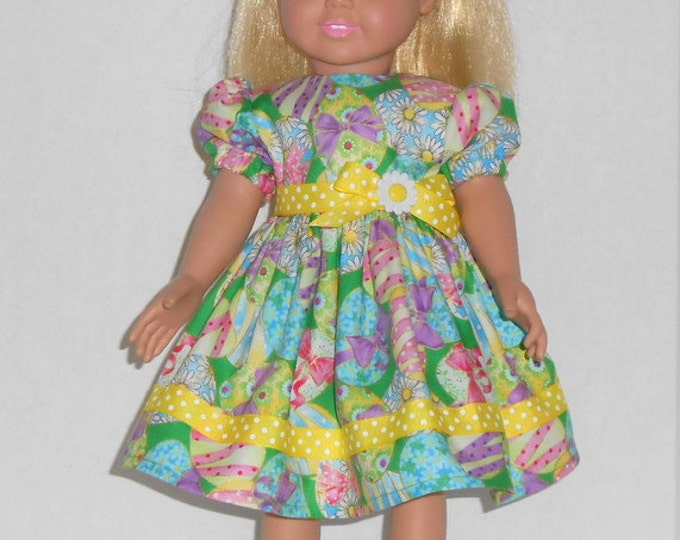 American Girl Doll Easter Dress Green Eggs Yellow Dots Etsy