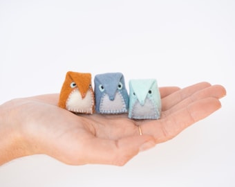 Miniature Felt Origami Owl Sewing Pattern - PDF