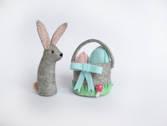 Easter Bunny Sewing Pattern Felt Rabbit in Felt Basket with | Etsy