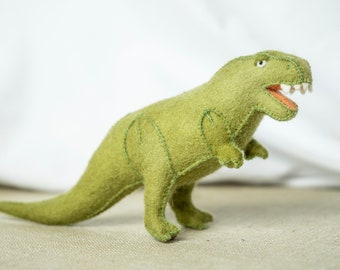 Felt Dinosaur Trex Soft Toy Sculpture Sewing Pattern PDF - Waldorf Style Toy