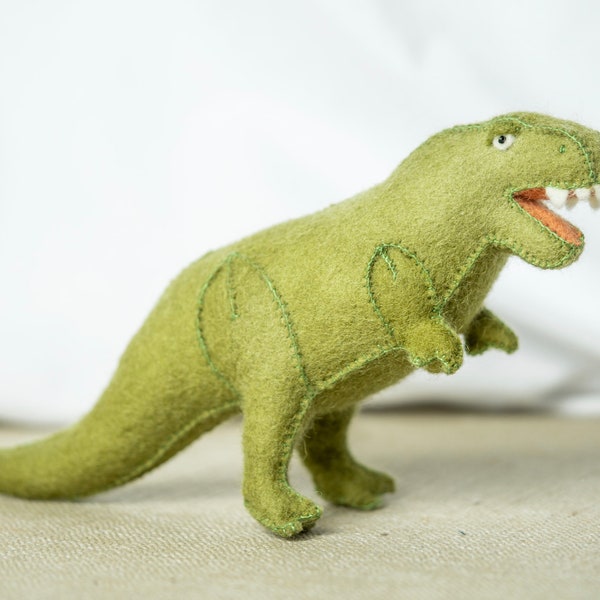 Felt Dinosaur Trex Soft Toy Sculpture Sewing Pattern PDF - Waldorf Style Toy