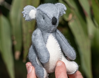 Felt Koala Sewing Pattern – Handmade Wool Animal (PDF)