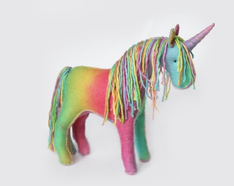 Felt Horse or Unicorn Sewing Pattern PDF, Waldorf Soft Toy Felt Animal