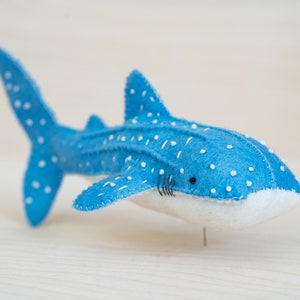 Felt Whale Shark Soft Toys Sculpture Sewing Pattern PDF - Waldorf Style Toy