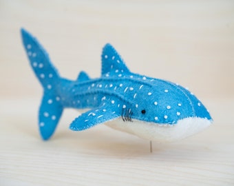 Felt Whale Shark Soft Toys Sculpture Sewing Pattern PDF - Waldorf Style Toy