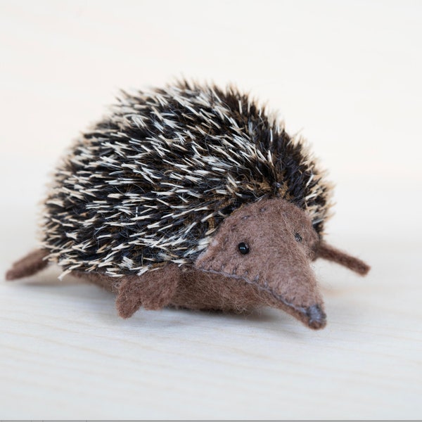 Felt Echidna or Hedgehog Sewing Pattern PDF - Waldorf style felt animal toy.