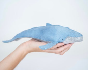 Felt Humpback Whale Sewing Patterns - Felt whale PDF Sewing pattern soft sculpture