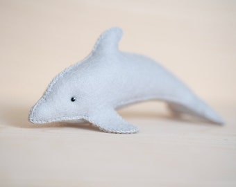 Felt Dolphin soft toy sewing pattern - Dolphin Toy PDF sewing pattern and instructions