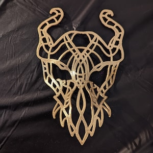 Bright gold kid&#39;s size dragon mask - 3D printed - Get it before Halloween!