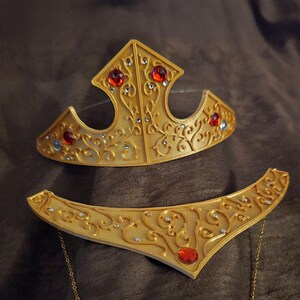 Disney Prinzessinnen Stil Aurora Dornröschen Cosplay Tiara & Halskette - Seide Gold Bild 3