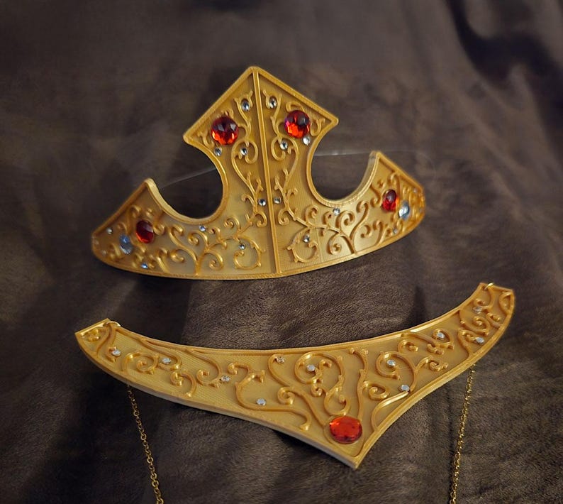 Disney Prinzessinnen Stil Aurora Dornröschen Cosplay Tiara & Halskette - Seide Gold Bild 3